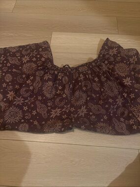 Celestial Print Boho Pants - Brown and Tan